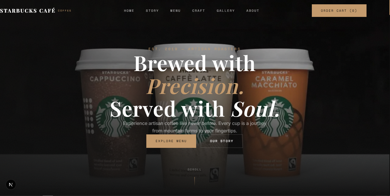 Starbucks 3D Website — Ayush Kumar Full Stack Developer Project Case Study